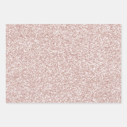 Pink Blush Glitzy Glitzer Sparkline Geschenkpapier Set (Vorderseite 2)
