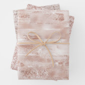 Pink Blush Glitzy Glitzer Sparkline Geschenkpapier Set (Beispiel)