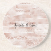 Pink Blush Glitzy Glitzer Sparkline Getränkeuntersetzer (Vorne)