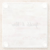 Pink Blush Glitzy Glitzer Sparkline Glasuntersetzer (Rückseite)