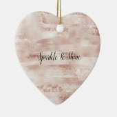 Pink Blush Glitzy Glitzer Sparkline Keramik Ornament (Rechts)