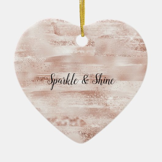 Pink Blush Glitzy Glitzer Sparkline Keramik Ornament (Vorne)