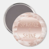 Pink Blush Glitzy Glitzer Sparkline Magnet (Vorderseite/Rückseite)
