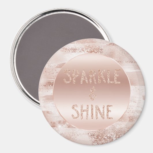 Pink Blush Glitzy Glitzer Sparkline Magnet (Vorderseite/Rückseite)