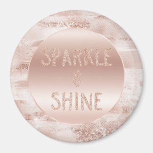 Pink Blush Glitzy Glitzer Sparkline Magnet
