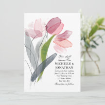 Pink Blush Gray Tulips Moderne Christliche Hochzei