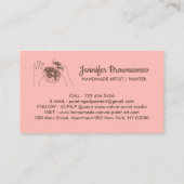 Pink Blush Handmade Hobby Painter Sketch Visitenkarte (Rückseite)