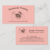 Pink Blush Handmade Hobby Painter Sketch Visitenkarte (Vorne/Hinten)