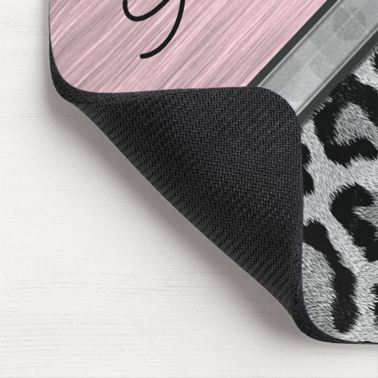 Pink Blush Illuminant Leopard Print Mousepad (Ecke)