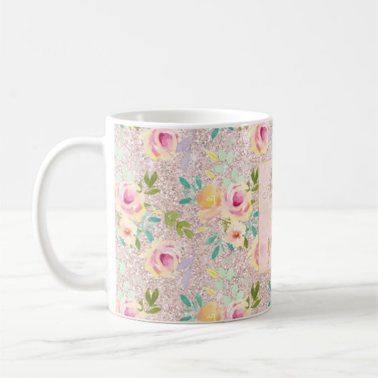 Pink Blush Imitate Glitzer Sparkor Kaffeetasse (Links)