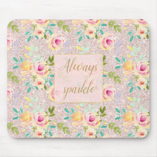 Pink Blush Imitate Glitzer Sparkor Mousepad (Vorne)