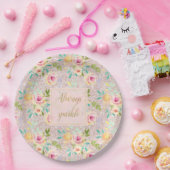 Pink Blush Imitate Glitzer Sparkor Pappteller (Party)