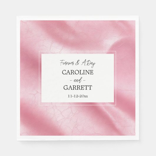Pink Blush Imitate Leather Wedding Serviette (Vorderseite)