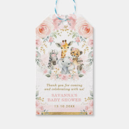 Pink Blush Jungle Safari Girl Baby Duschvorzüge Geschenkanhänger