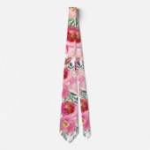 Pink Blush Light Hübsche Rose Floral Neck Tie Krawatte (Vorderseite)