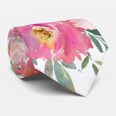 Pink Blush Light Hübsche Rose Floral Neck Tie Krawatte (Gerollt)