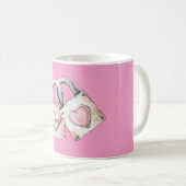Pink Blush Love Heart Locks Kaffeetasse (VorderseiteRechts)