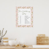 Pink Blush Magnolia Blumenzettel Poster (Küche)