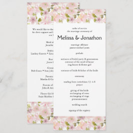 Pink Blush Magnolia Blumenzettel Programm