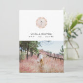 Pink Blush Magnolia Blütenbild Save the Date hinzu (Stehend Vorderseite)