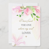 Pink Blush Magnolias florale Inspiration Hochzeit Save The Date (Rückseite)