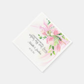 Pink Blush Magnolias florale Inspiration Hochzeit Serviette (Ecke)