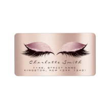 Pink Blush Makeup Lashes Rücksendeadressen-Aufkleb