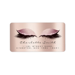 Pink Blush Makeup Lashes Rücksendeadressen-Aufkleb Adressaufkleber