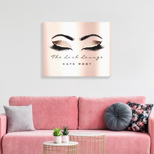 Pink Blush Makeust Artist Beauty Studio Lashes Leinwanddruck (Insitu (Wohnzimmer))