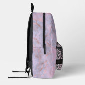 Pink Blush Marmor Glittery Leopard Personalisiert Bedruckter Rucksack (Links)