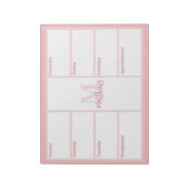 Pink Blush Mini Dot Wochenplaner Notepad Notizblock (Rotiert)