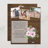 Pink Blush Mint Bloral FOTO Danke für Ihre Hochzei (Vorne/Hinten)