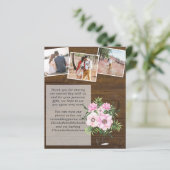 Pink Blush Mint Bloral FOTO Danke für Ihre Hochzei (Stehend Vorderseite)