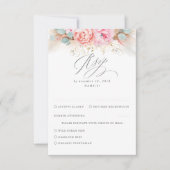 Pink Blush Pampas Grass Wedding RSVP Karte (Vorderseite)
