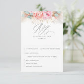 Pink Blush Pampas Grass Wedding RSVP Karte (Stehend Vorderseite)