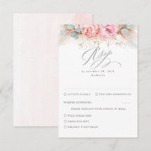 Pink Blush Pampas Grass Wedding RSVP