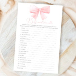 Pink Blush Pastel Bow Baby Word Scramgame