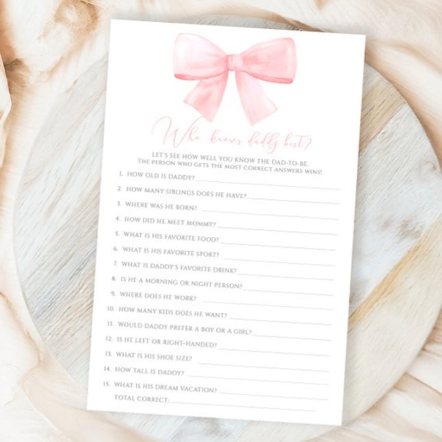 Pink Blush Pastel Bow, der Daddy Best Game kennt (Von Creator hochgeladen)