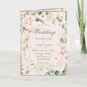 Pink Blush Pastellfarben Wasserfarben Floral Roman Einladung (Vorderseite)
