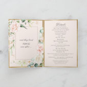 Pink Blush Pastellfarben Wasserfarben Floral Roman Einladung (Innenseite)