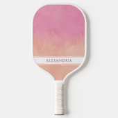 Pink Blush Peach Stilvoll Dreamy Abstrakt Chic Nie Pickleball Schläger (Vorderseite)
