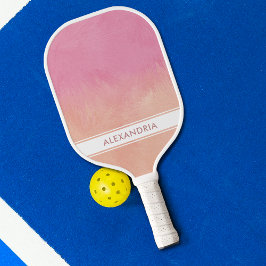 Pink Blush Peach Stilvoll Dreamy Abstrakt Chic Nie Pickleball Schläger