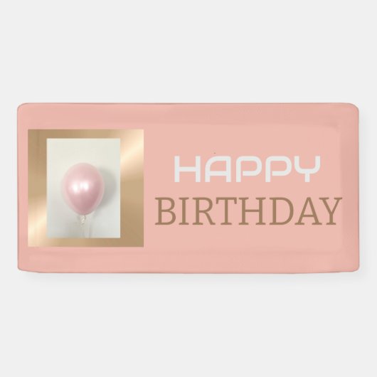 Pink Blush Pearlescent Birthday Banner (Horizontal)