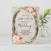 Pink Blush Peony Wedding Einladung Bloral lädt ein (Stehend Vorderseite)