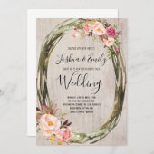 Pink Blush Peony Wedding Einladung Bloral lädt ein (Vorne/Hinten)