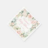 Pink Blush Personalisierte Babydusche Serviette (Ecke)