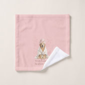 Pink Blush Personalized Dog Groomer Spa Towel Badhandtuch Set (Waschlappen)