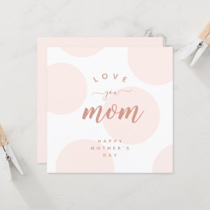 Pink Blush Polka Dot Liebe Mama Einfache Flachkart