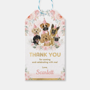 Pink Blush Puppy Hunde Girl Baby Duschfavoriten Geschenkanhänger