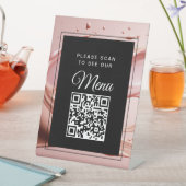 Pink Blush QR Code Digital Menu Sockelschild (In Situ)